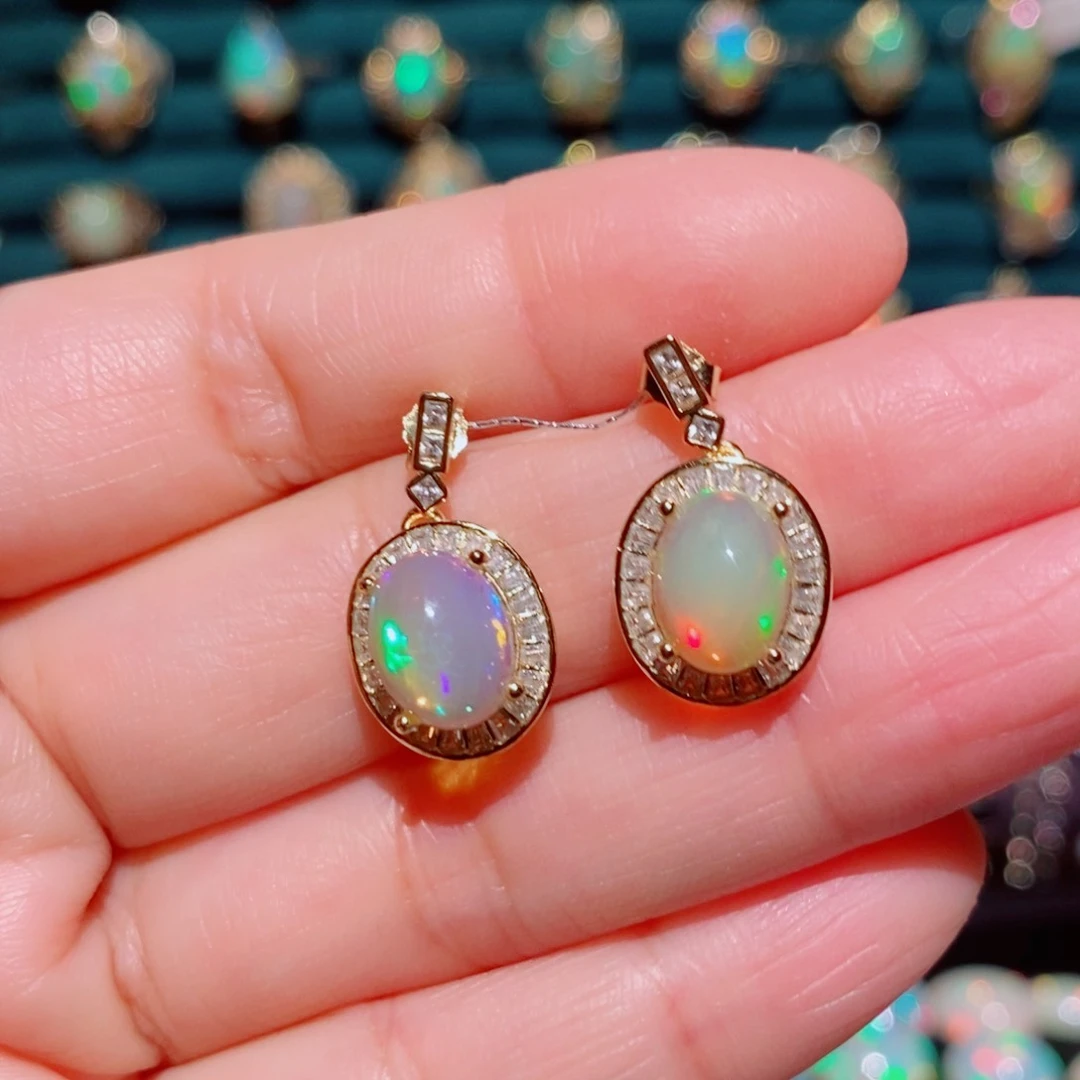 欧泊欧泊耳饰银S925镶嵌