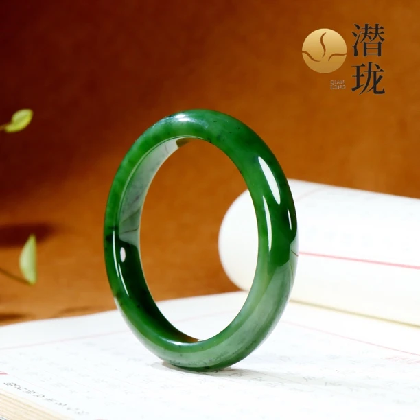 【潜珑珺】lc-399-88和田玉碧玉北极玉菠菜绿手镯多样性拍一发一