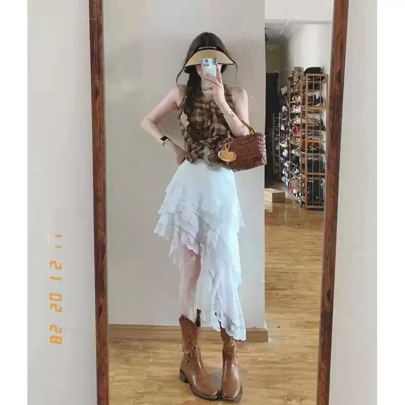 独特绝美温柔小众不撞款半身裙女夏季新款气质百搭高腰显瘦中长裙