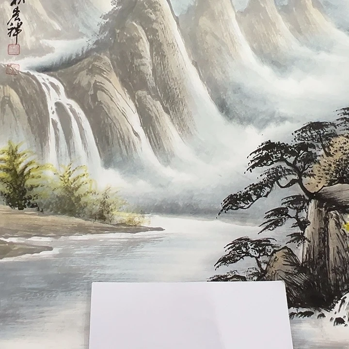 竖款山水作品，喜欢看看……