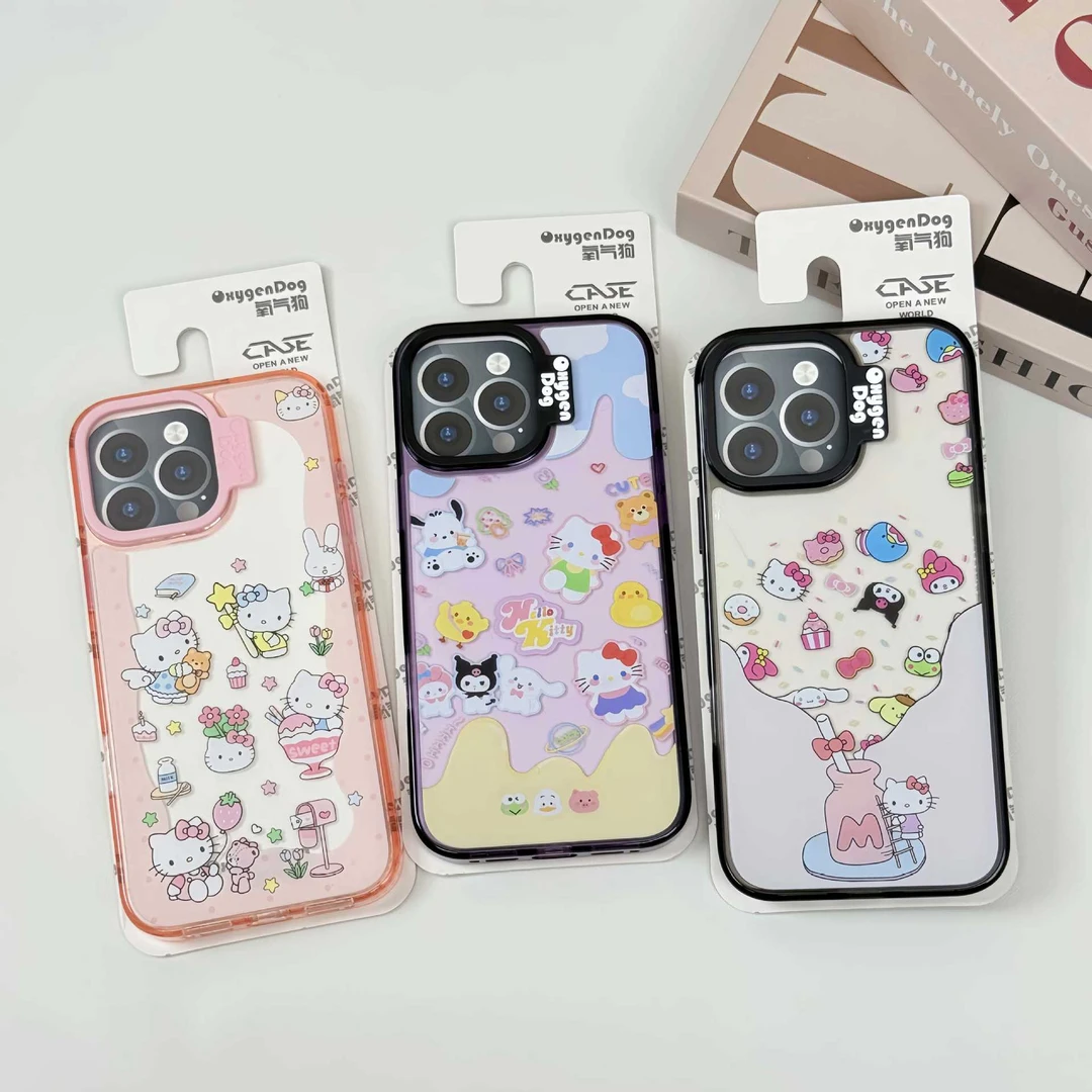 潮牌新款氧气狗可爱KT猫适用苹果iPhone16promax手机壳15Pro防摔