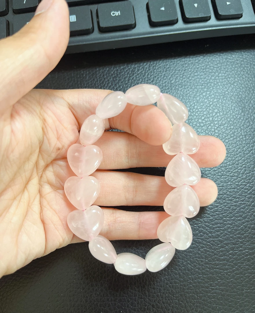 15mm 西柚粉爱心手串 设计款 淡粉色系特价