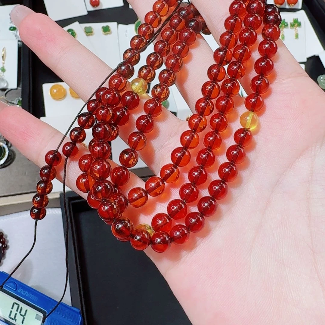 未镶嵌血珀手链卡6 108