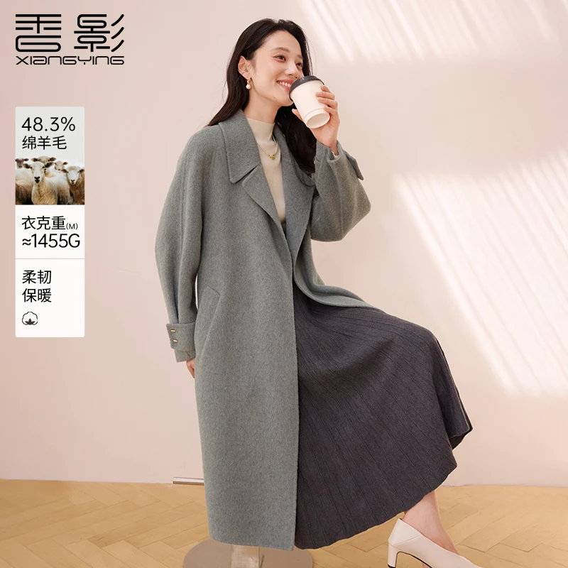 【丽公主专属】N65W207毛呢外套 香影灰色毛呢外套女冬季新款宽松双