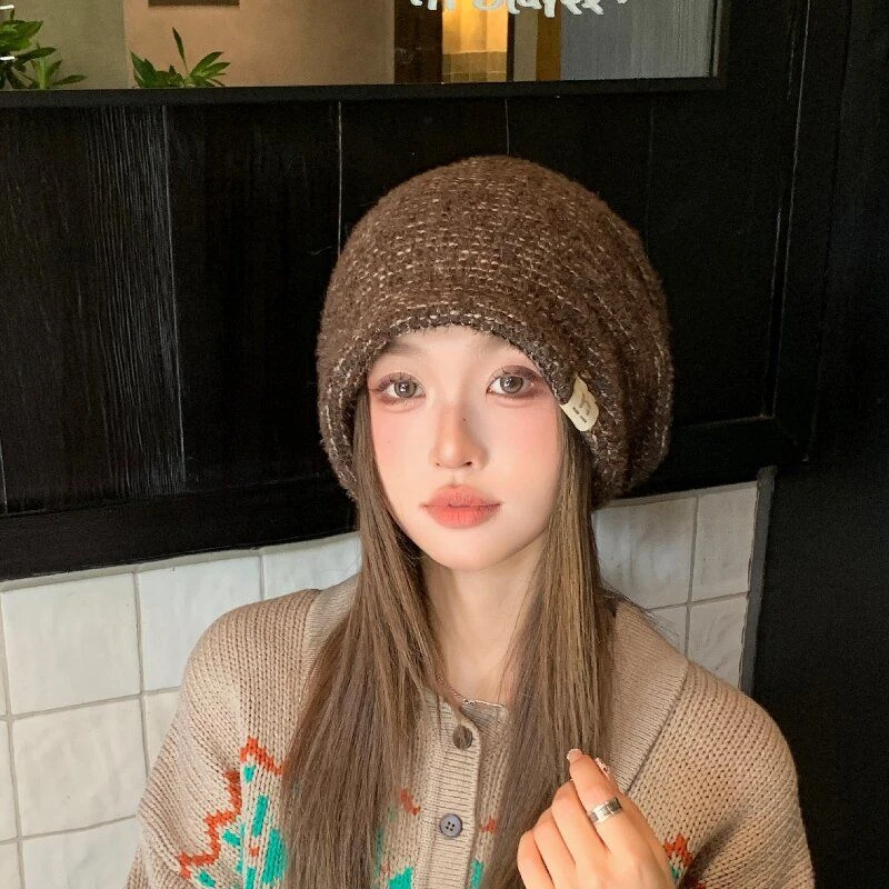 秋冬新款保暖羊毛帽子女大头围防寒护耳堆堆帽时尚百搭显脸小冷帽
