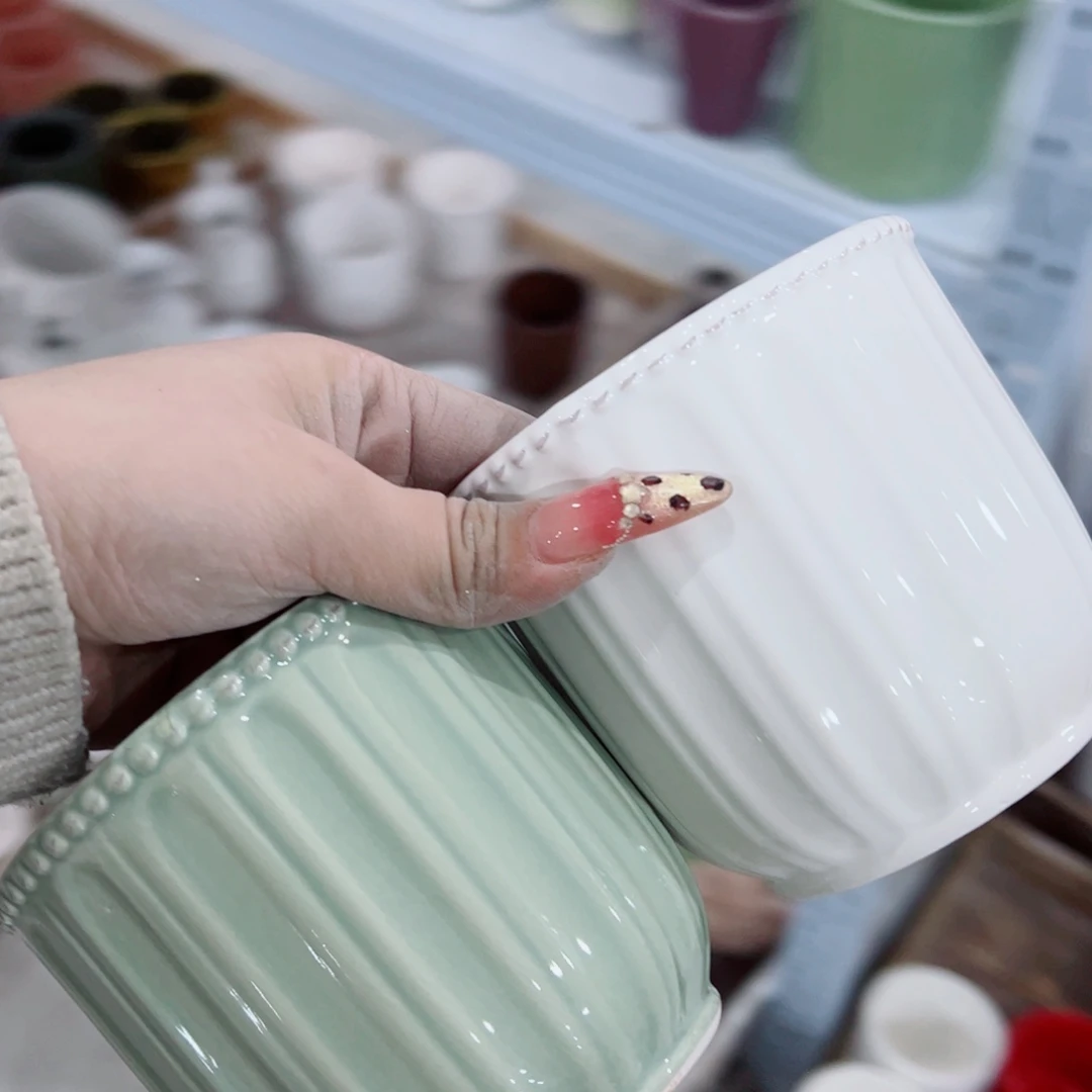 有孔，陶瓷花盆满10米包邮发货