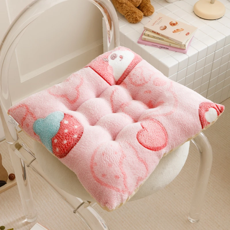 秋冬款毛绒坐垫办公室学生椅子久坐飘窗榻榻米屁股垫家用凳子垫