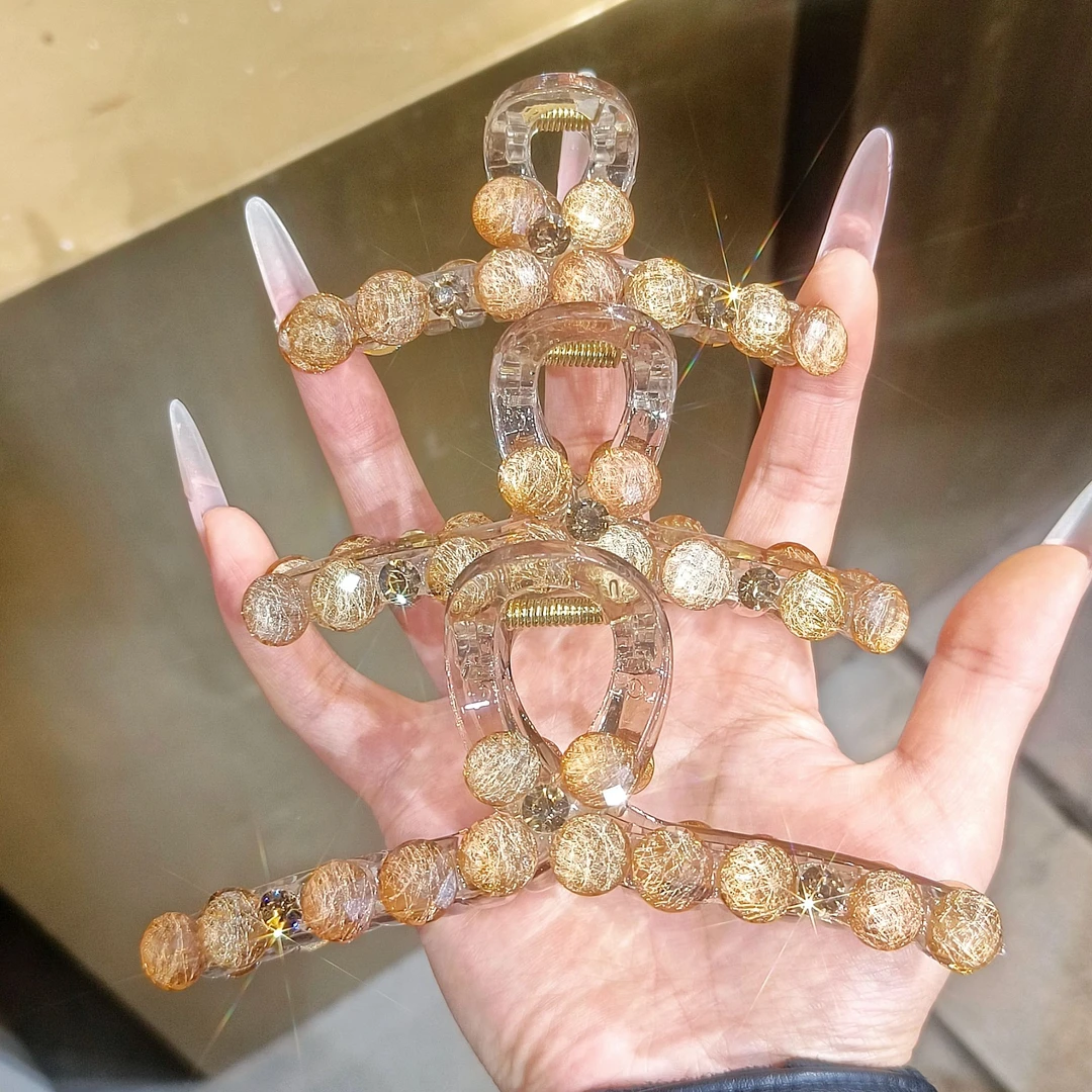 A1171琉璃拉丝樱花鲨鱼夹高级感时尚百搭