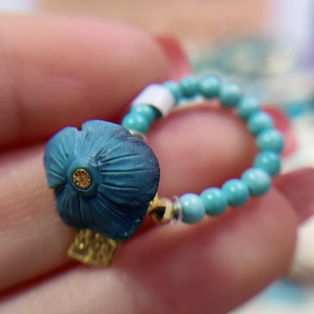 绿松石珠宝奇石18K金镶嵌