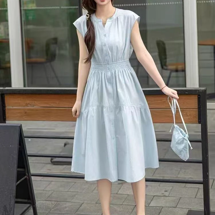 无印心匠K075 纯色~ 带小包包&收腰 衬衫裙女 夏季 B99289