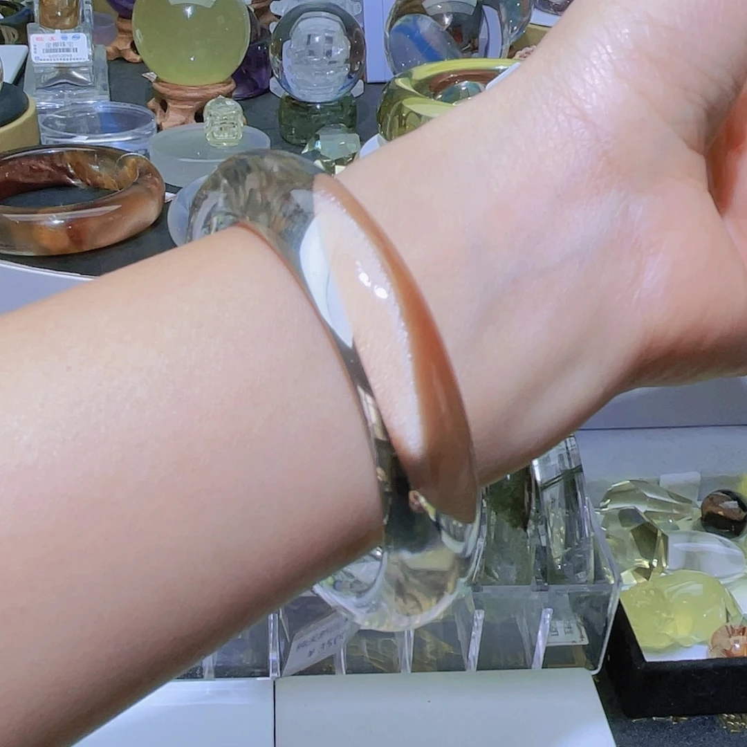 水晶手镯未镶嵌天然白茶晶60圈