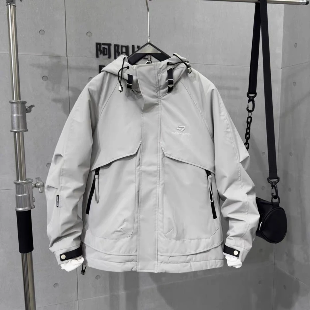 AW.2025米色【圆周率.织热天使】情侣款加厚棉服.连帽外套Z-163