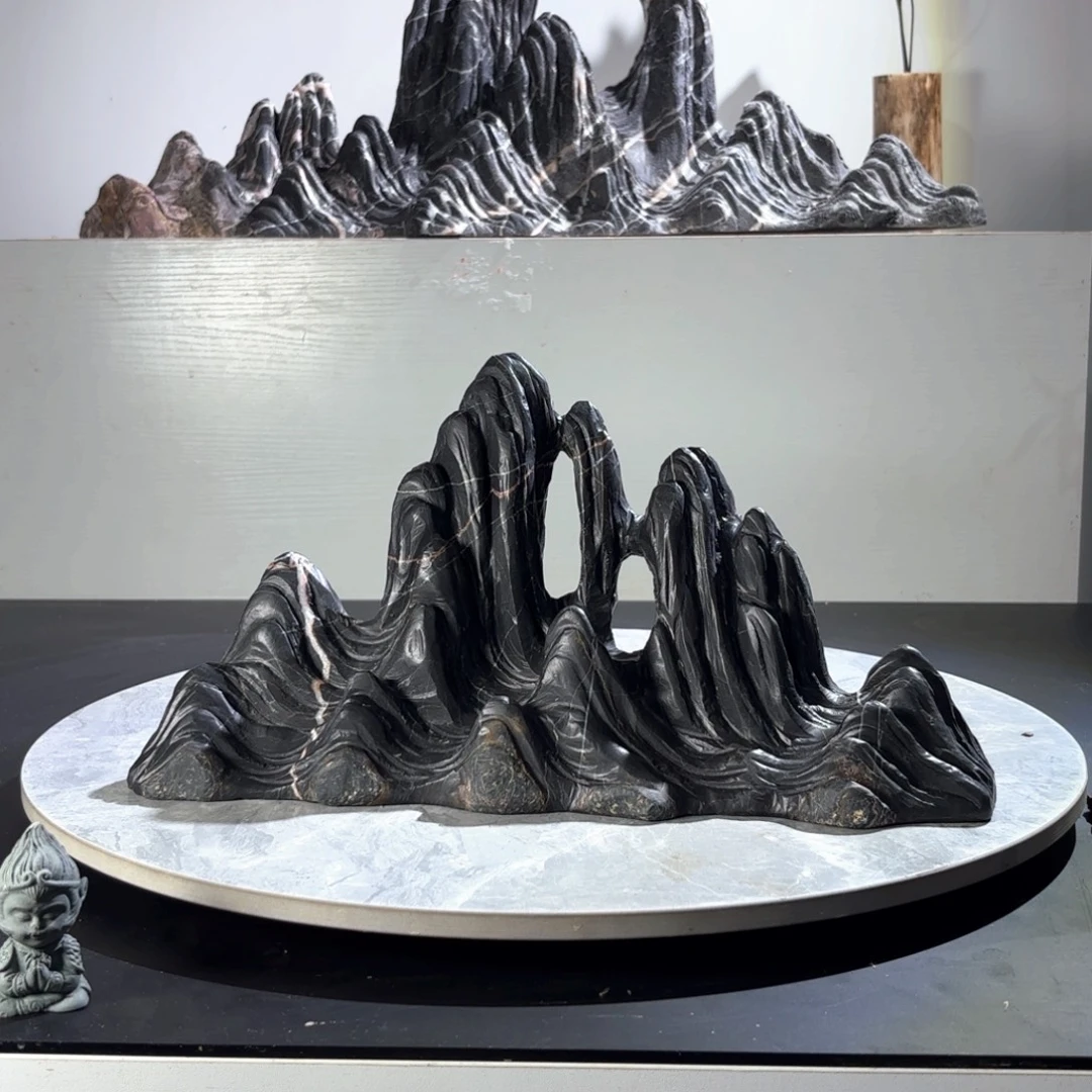 阿***军灵璧山峰石鱼缸造景