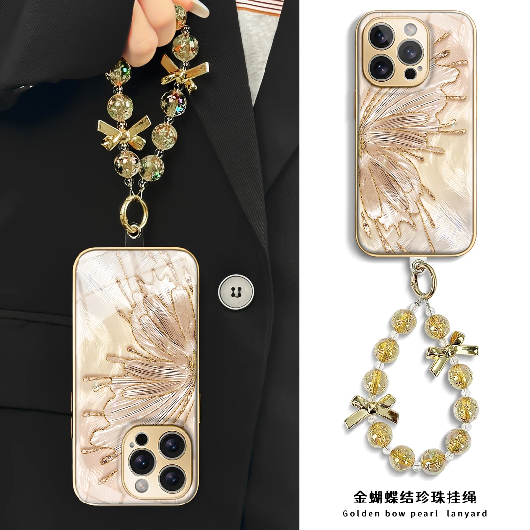 适用于苹果16华为OPPO小米VIVO简约创意LJ闪粉水凝手机壳AM0183
