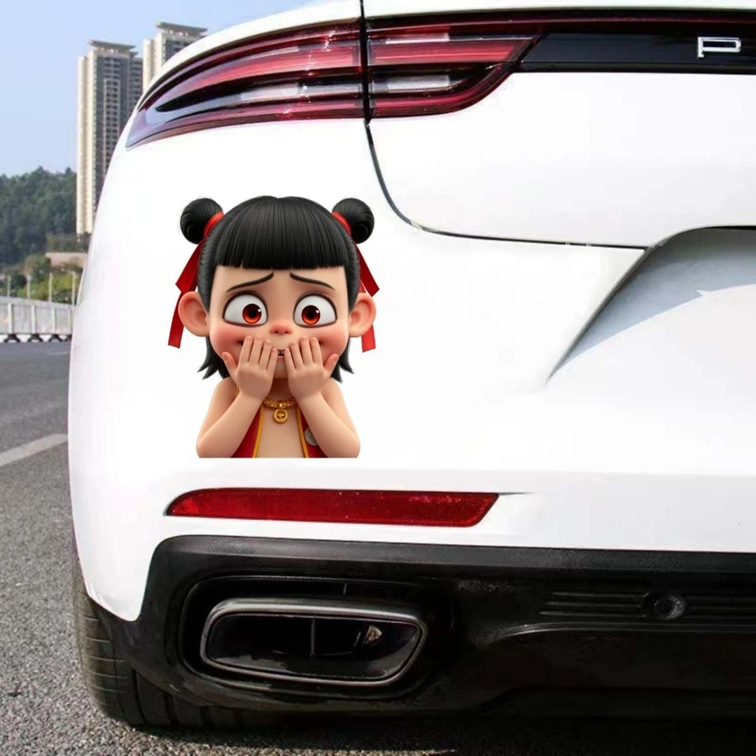 【一周内600+人拼单】哪吒2魔童闹海可爱丸子头墙面车贴装饰走廊