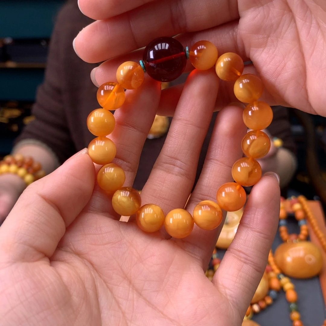 琥珀未镶嵌手串天然