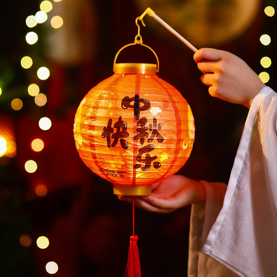 文仙亦言油纸灯笼2025新款中秋节儿童手提小花灯挂饰装饰古风宫灯