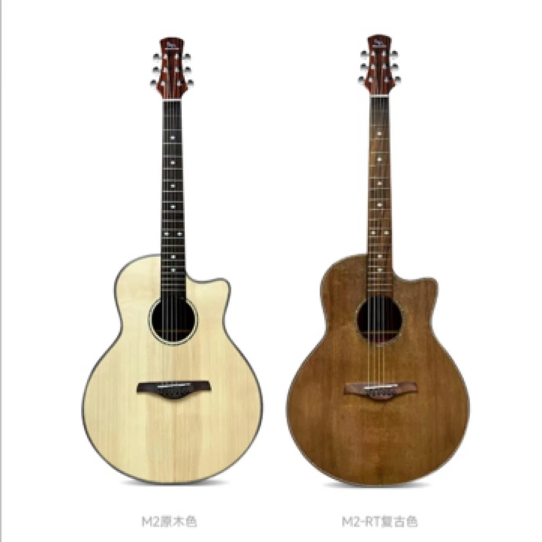 蚂蚁GA-M2 原木色 云杉桃花芯单板民谣吉他 GA型41寸缺角