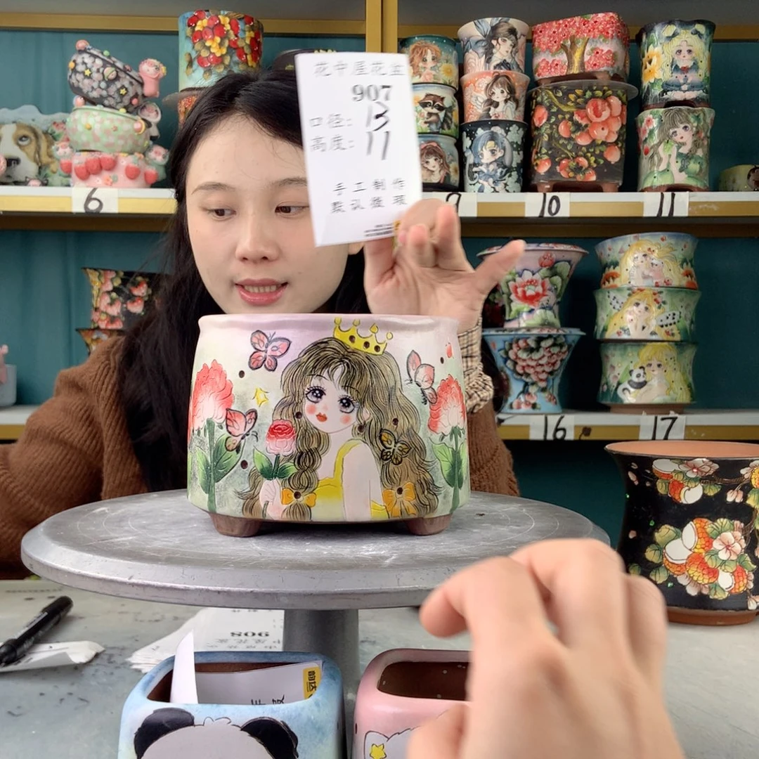 陶景德镇手工花盆907