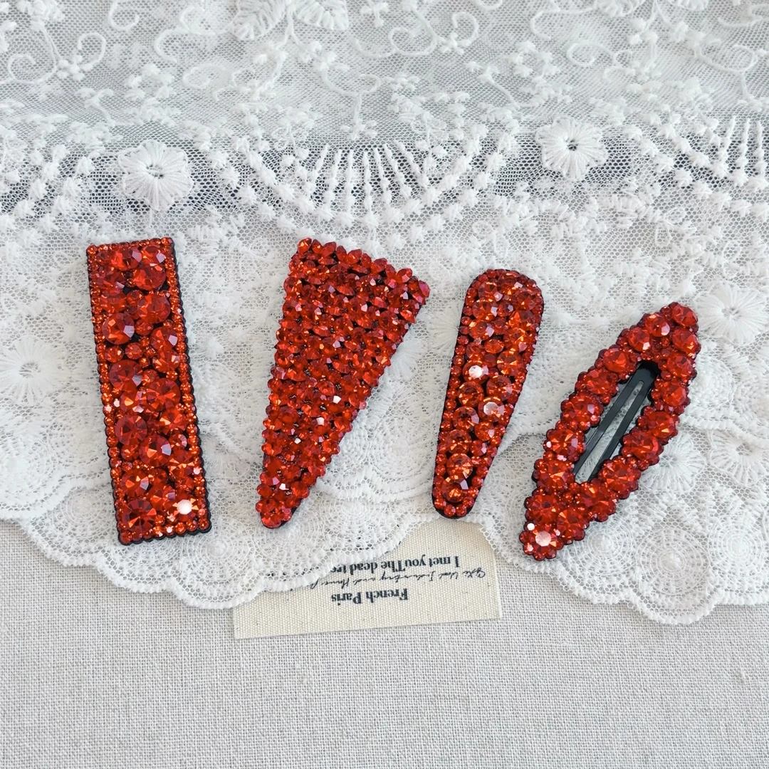 韩国东大门饰品发饰新年红色掰掰夹BB夹