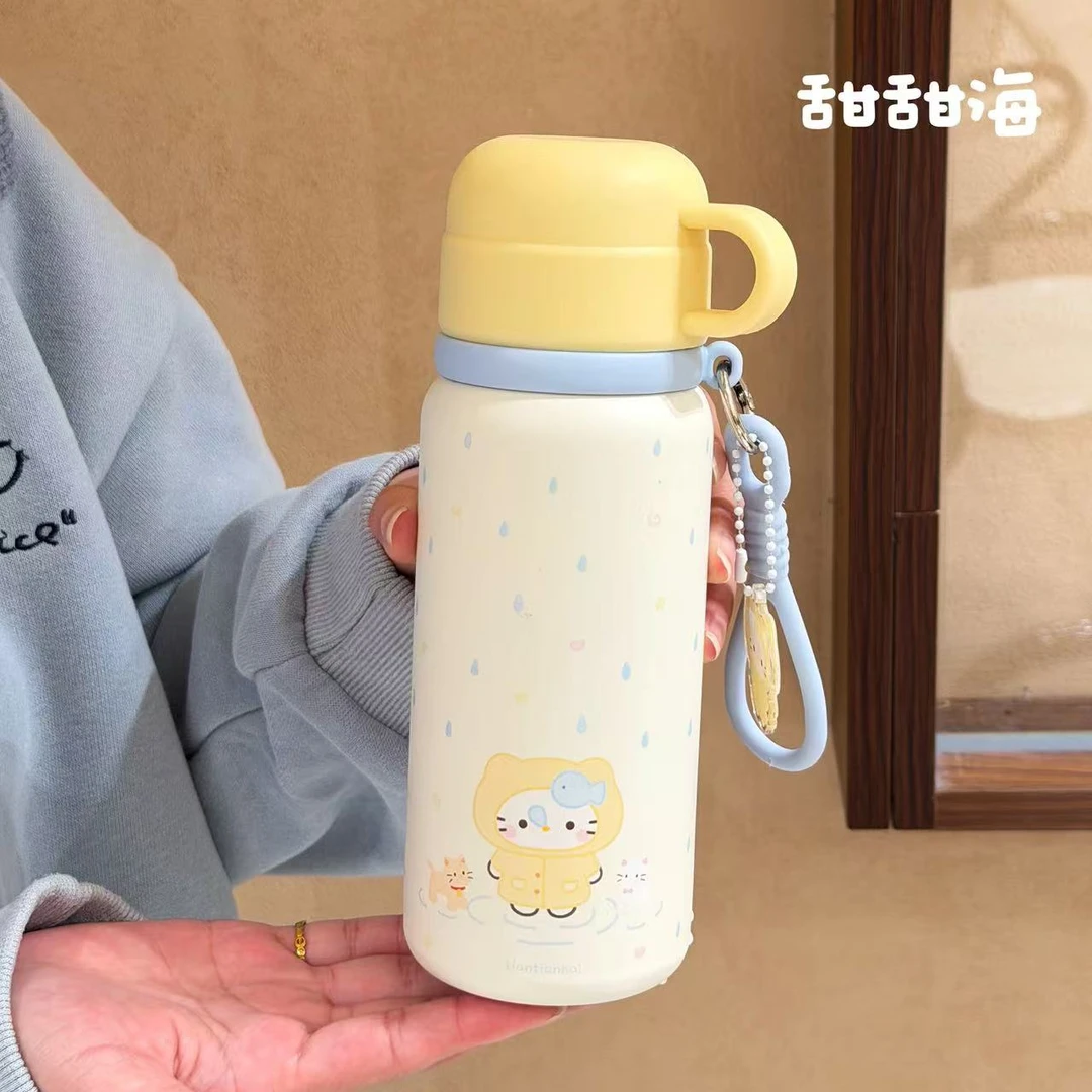可爱大容量卡通水杯学生三饮吸管杯校园高颜值ins风女生保温杯