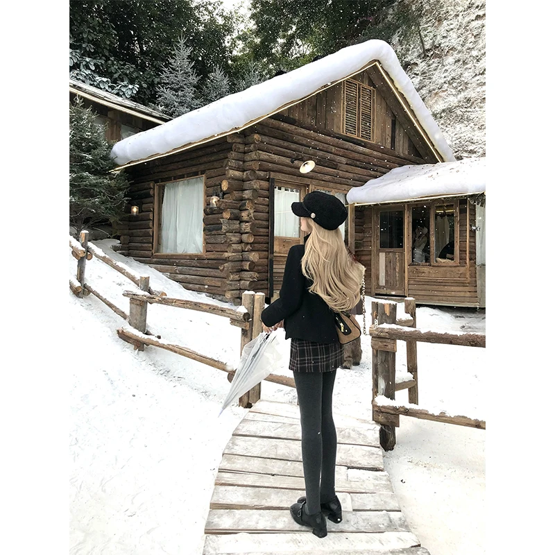 【七颗虾滑】A字复古格纹防走光百搭学院感秋冬半身裙253C4086