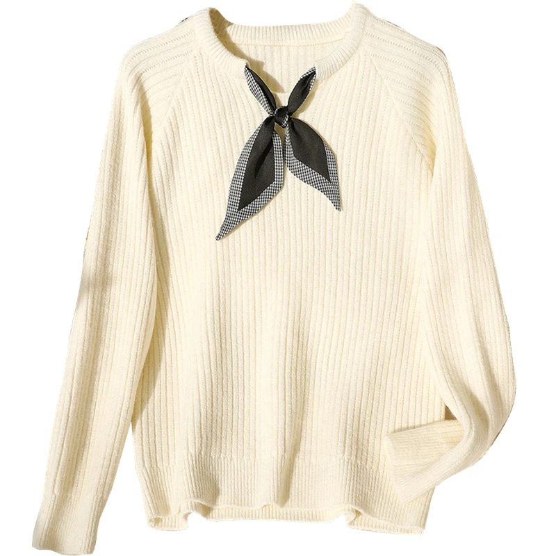 她池2025夏季欧若风女温柔风显瘦套头圆领针织衫T51P0009Z