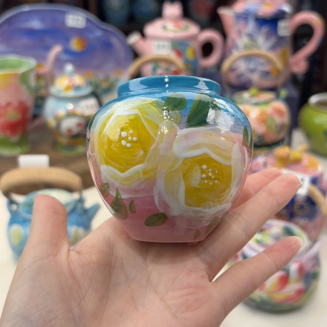 景德镇手绘高温釉下彩陶瓷茶具