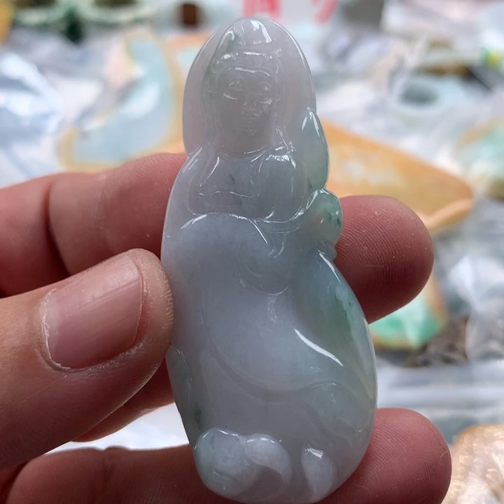 翡翠未镶嵌颈饰保真天然a货翡翠