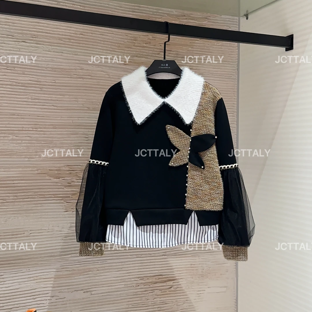 【宠粉价】（加绒）韩系减龄时尚假两件秋冬新款拼接卫衣JC-A4707