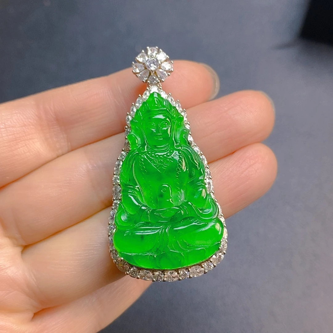 翡翠银S925镶嵌颈饰