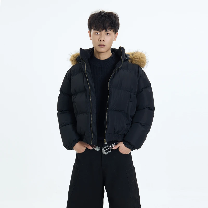 CDDR可拆卸毛领连帽加厚派克服冬季保暖宽松棉服座山雕夹克外套潮