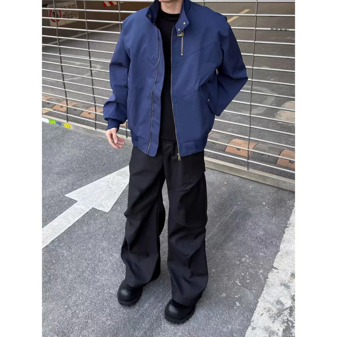 美式街头解构飞行夹克cleanfit结构立领工装男女外套潮