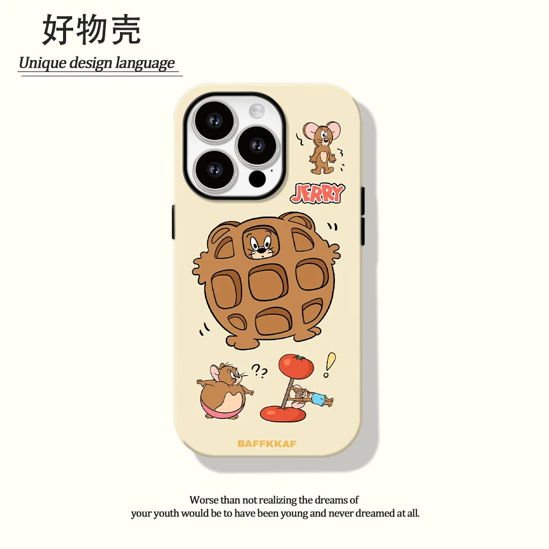 可爱杰瑞菲林二合一适用苹果17promax华为vivo小米oppo手机壳防汗