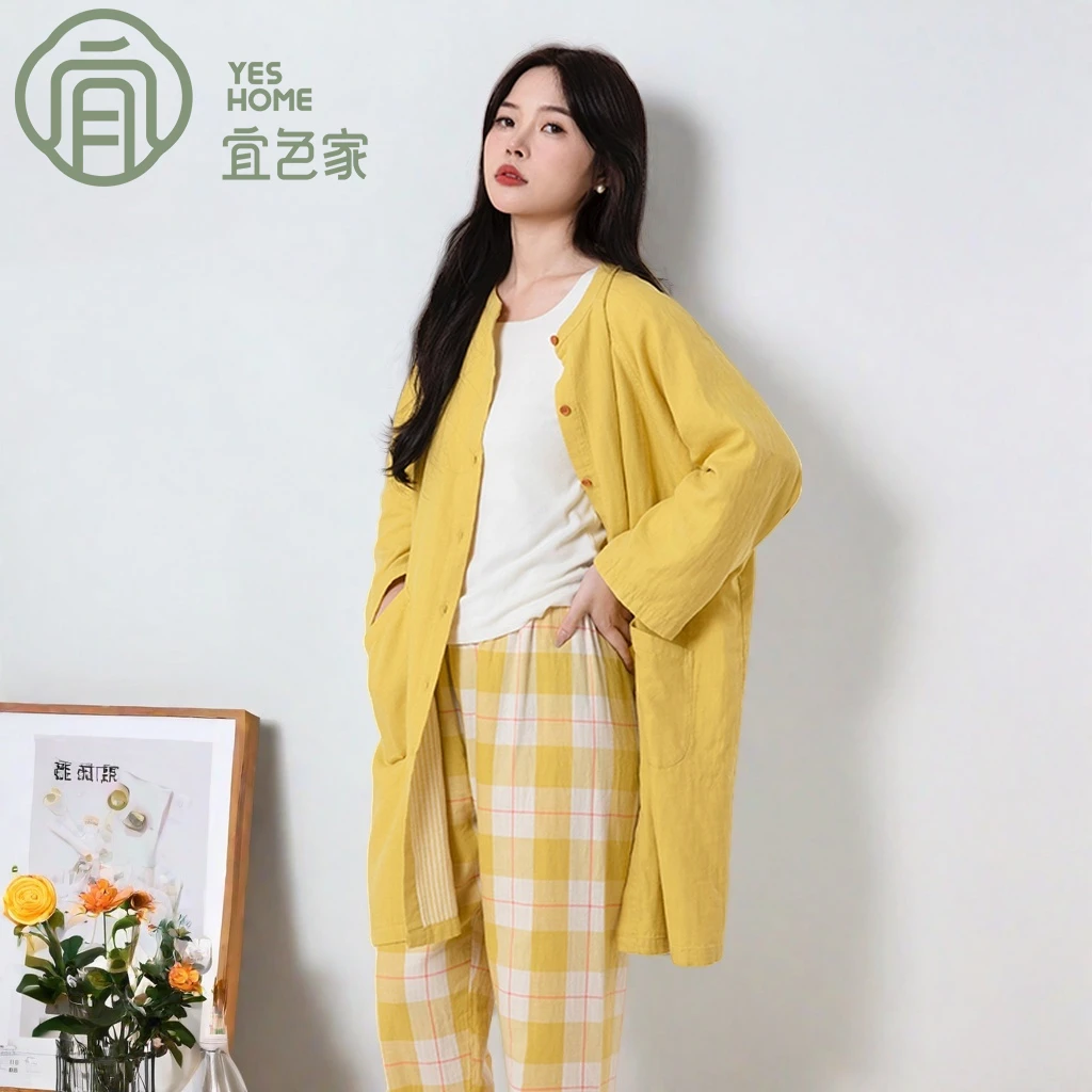 睡衣女春秋女士款爆款2025新款a类100%纯棉可外穿舒适家居服套装
