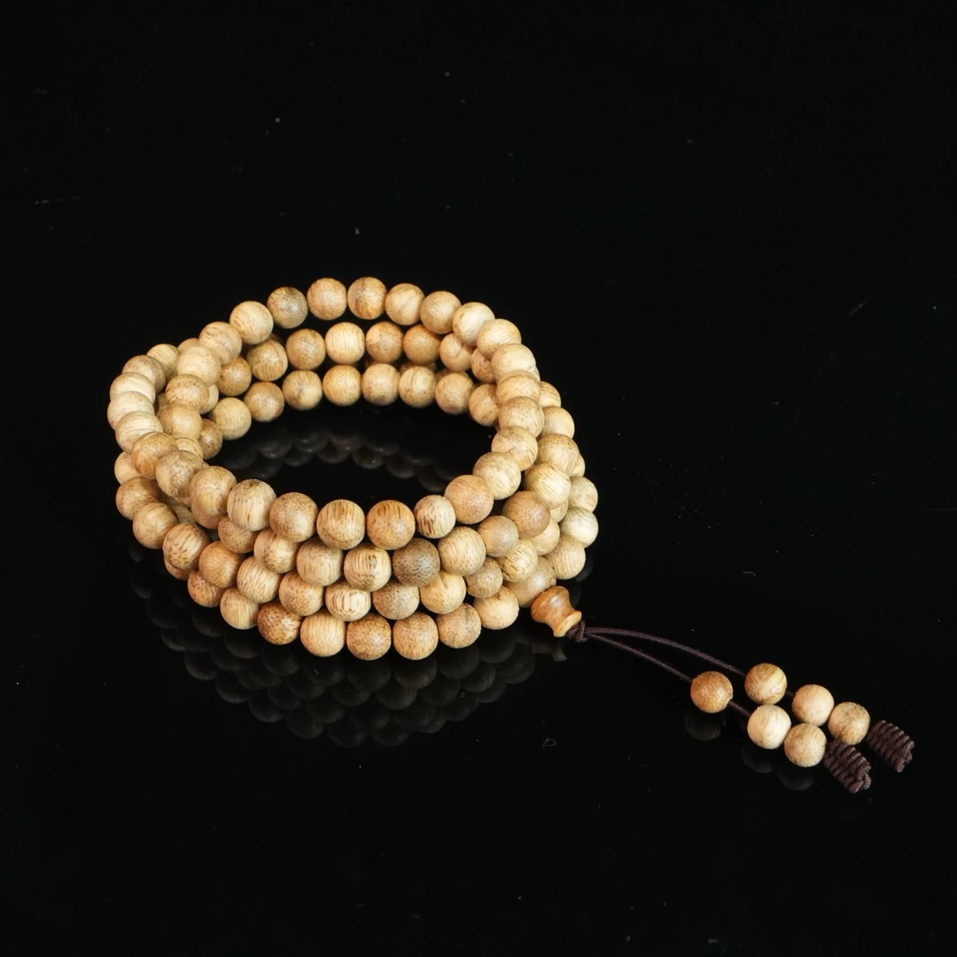 A3837马泥涝沉香8分沉花珠手串0.73cm 11.87g