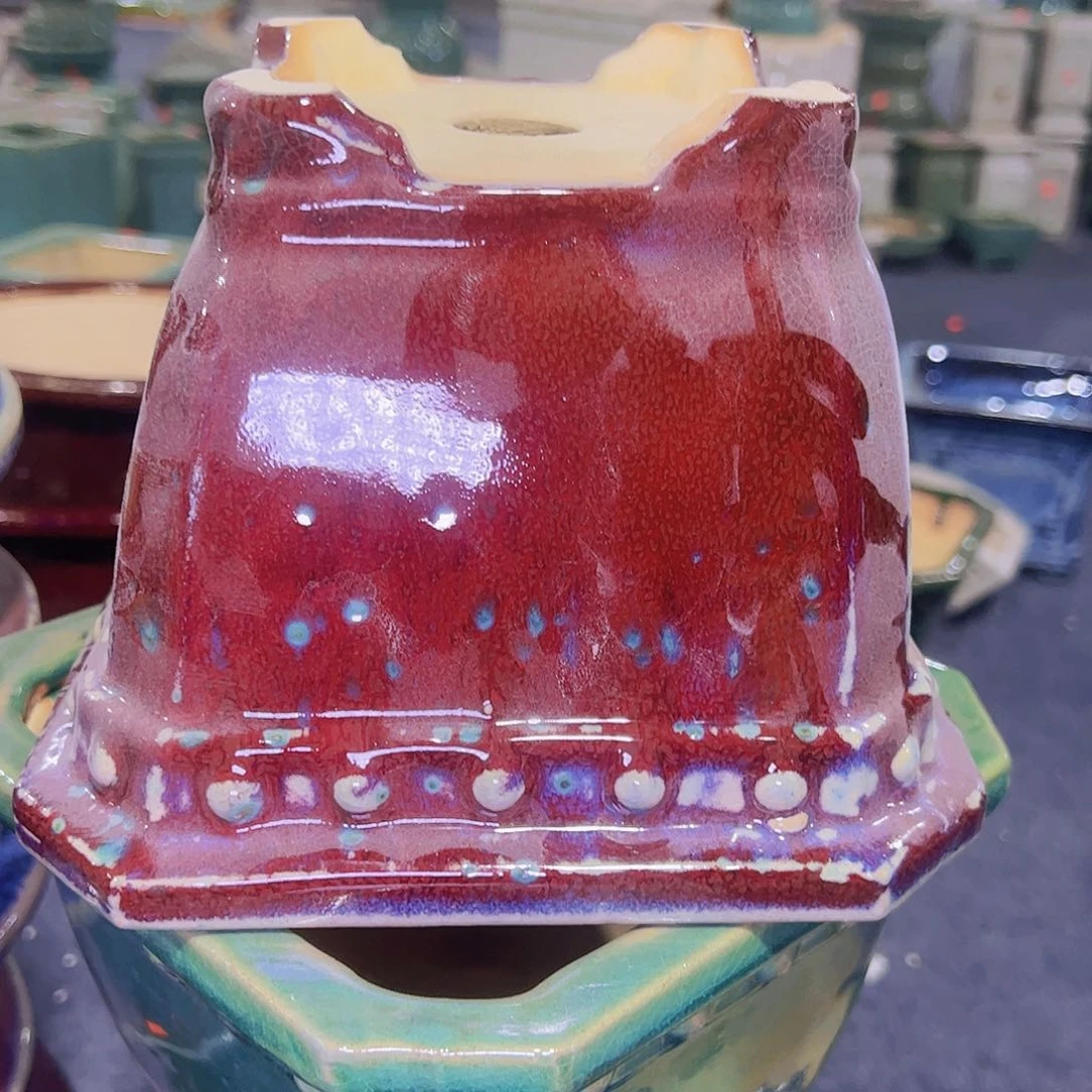 红陶正宗岭南石湾盆放漏