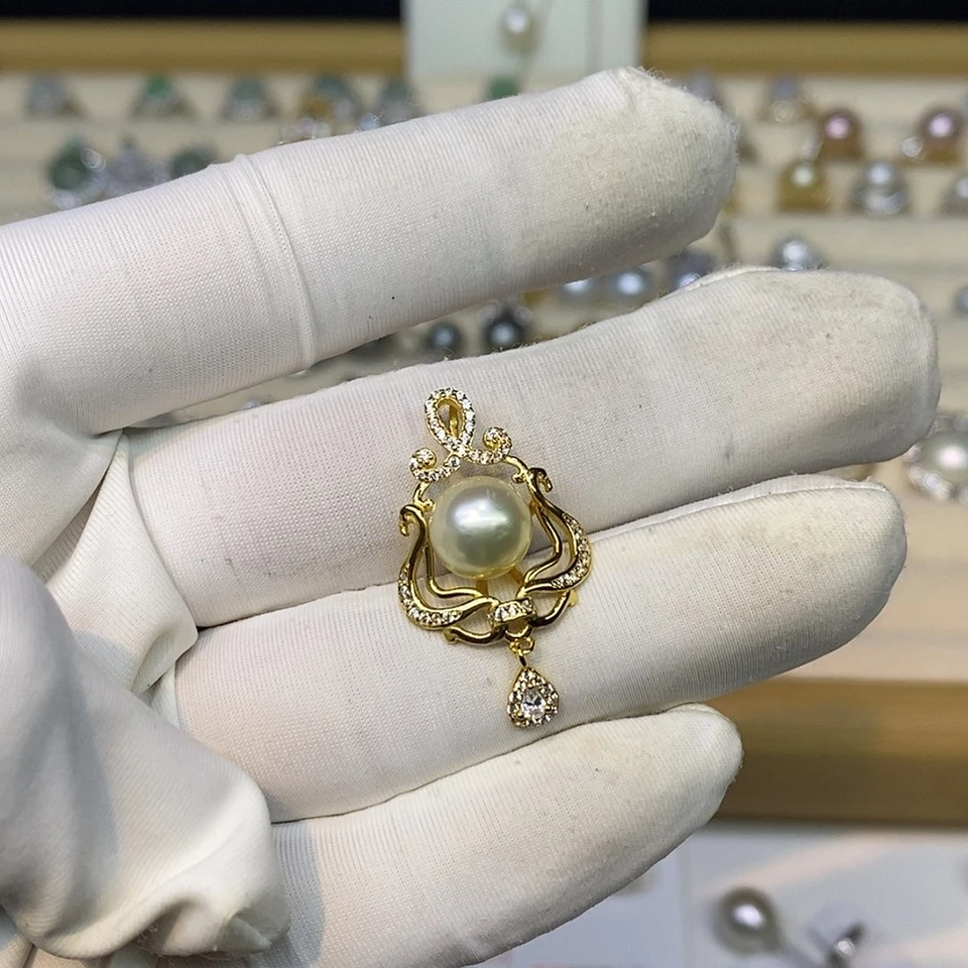 银S925镶嵌海水珍珠颈饰