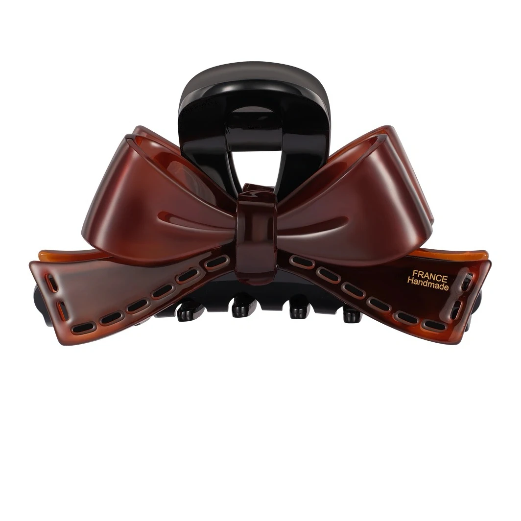 2025新款法式发夹高端优雅光泽感蝴蝶结款后脑勺抓夹鲨鱼夹子