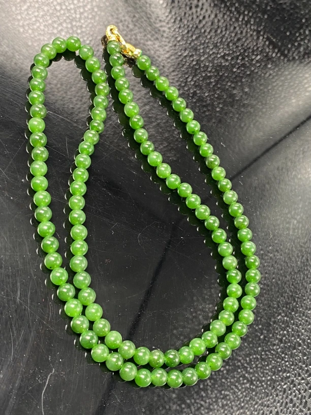 天然和田玉碧玉毛衣链项链多圈手链108颗尺寸6mm微矿点