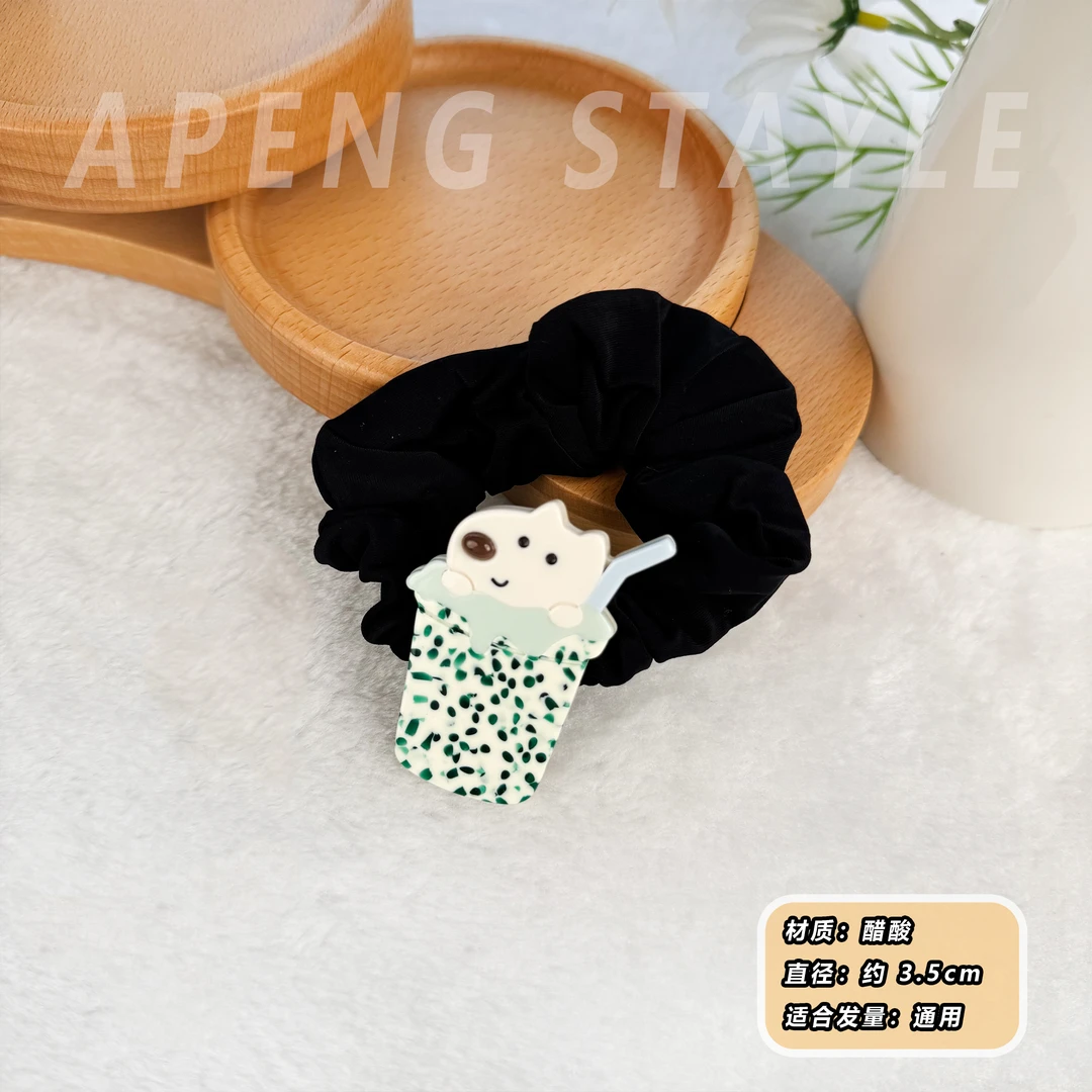 2643醋酸奶茶小狗发绳卡通动物皮筋少女发圈扎头发橡皮筋发绳
