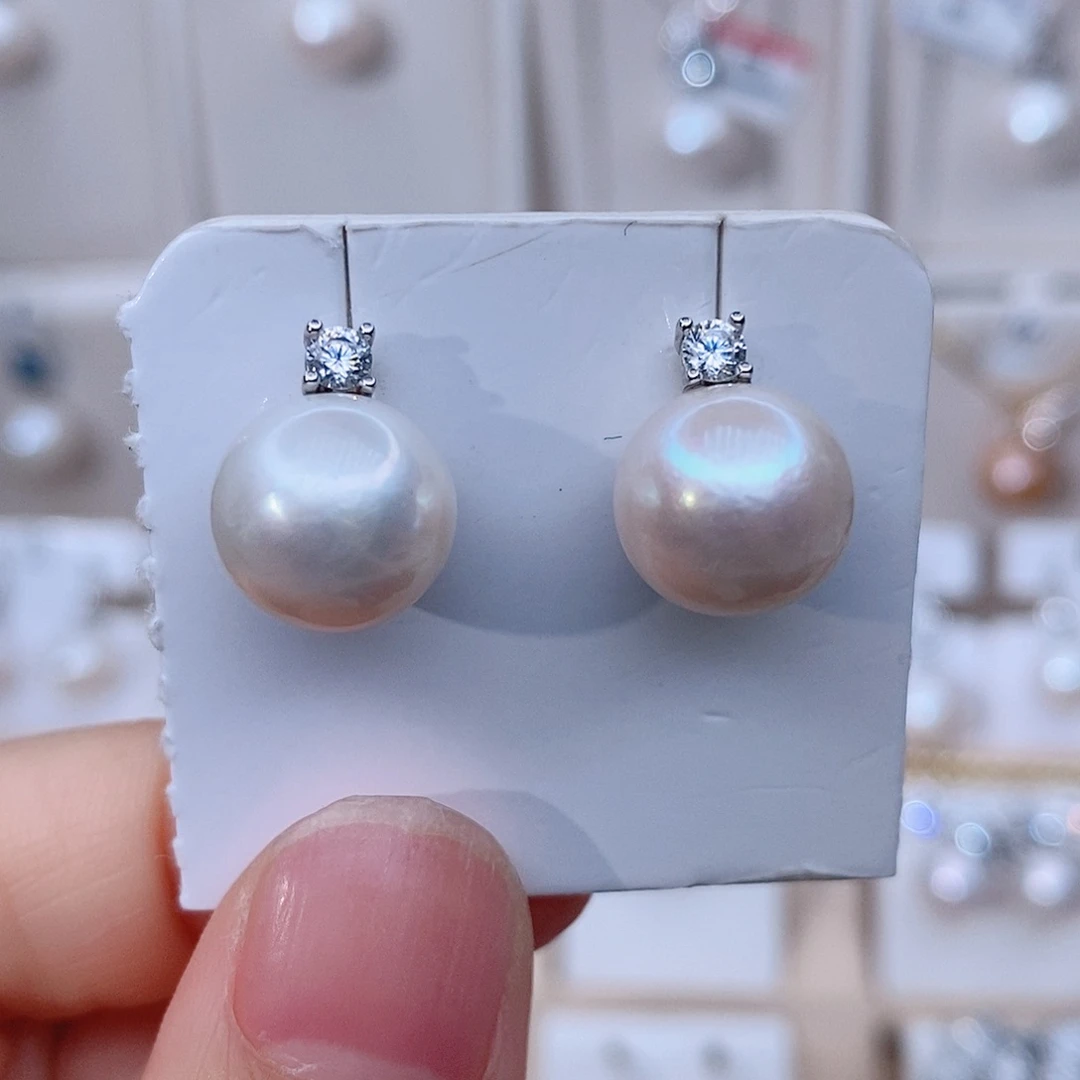 项链银S925镶嵌淡水珍珠