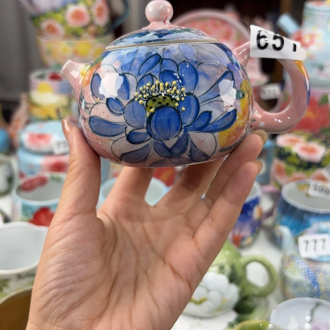 瓷片景德镇手绘高温釉下彩陶瓷茶具