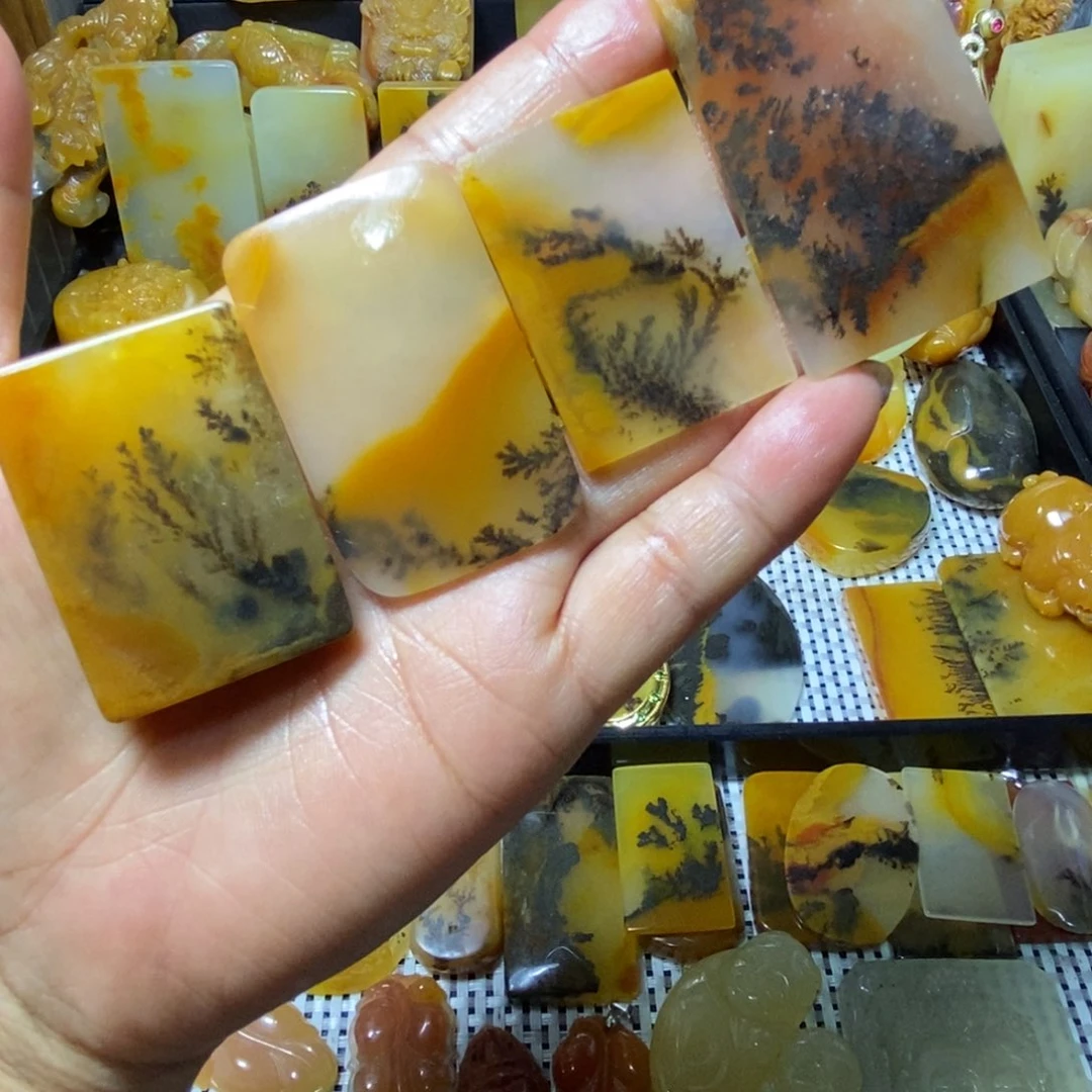 石英质玉（黄龙玉）未镶嵌套链