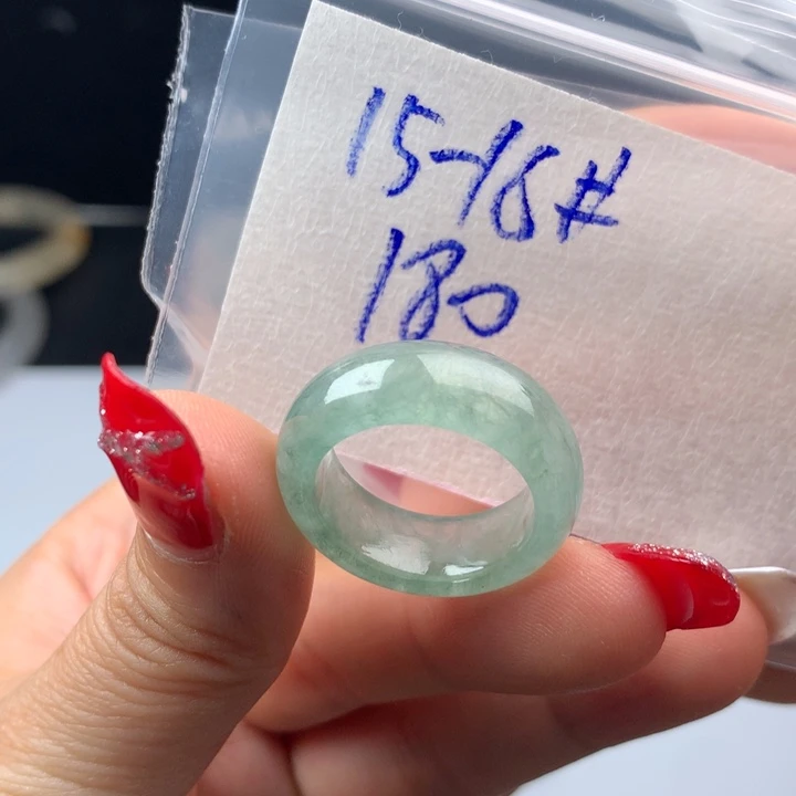 蓝***边定制翡翠未镶嵌戒圈