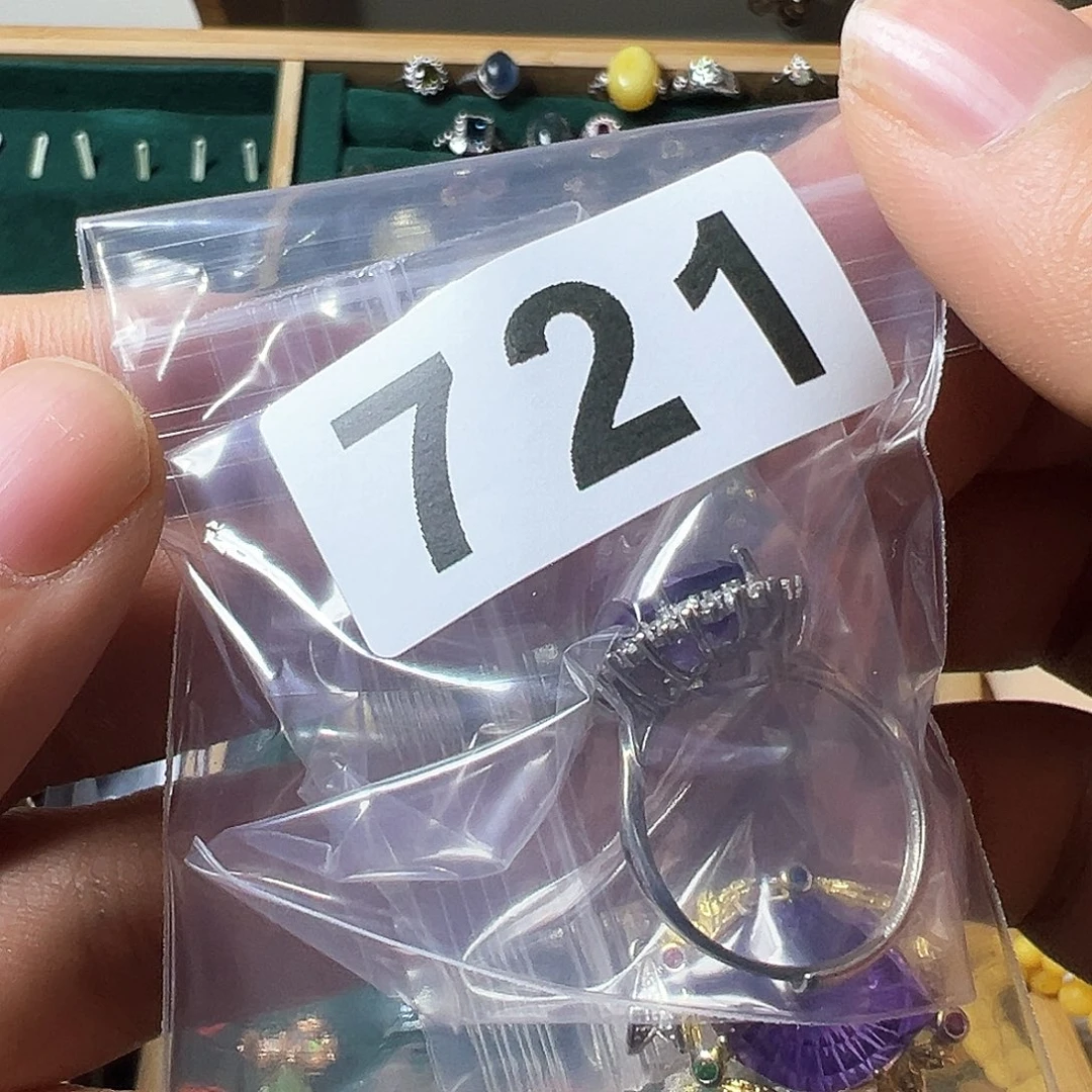 紫晶戒指银S925镶嵌喻***凡