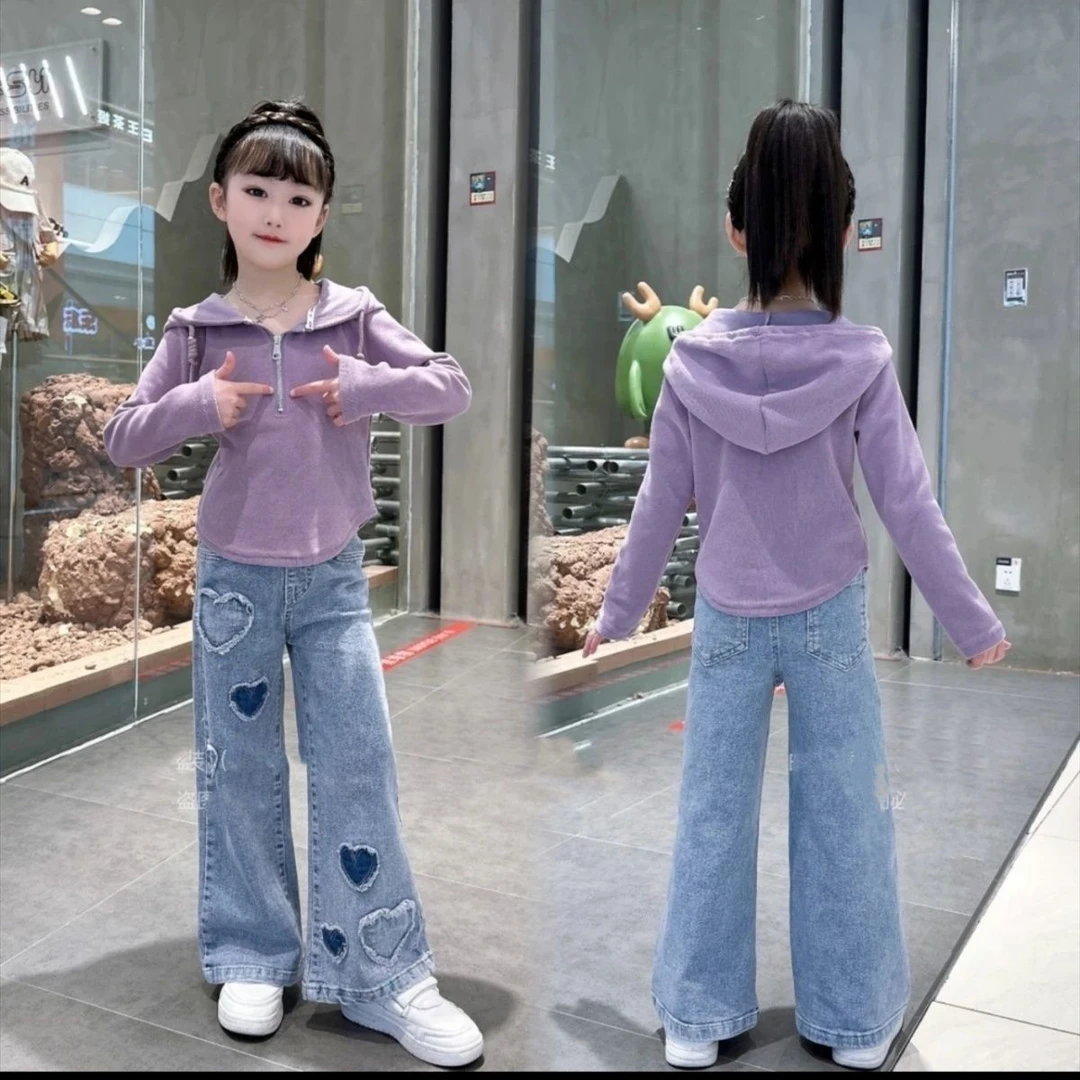 套装春秋阔腿秋季休闲风韩版女纯色小女孩秋款童装中大童
