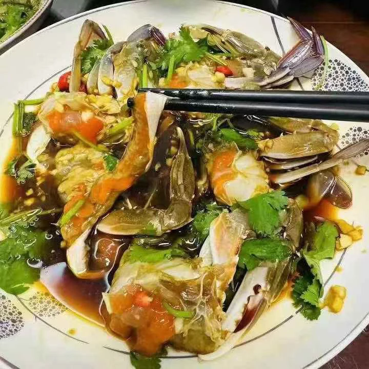 新鲜腌制红膏三目蟹肉质饱满开袋即食
