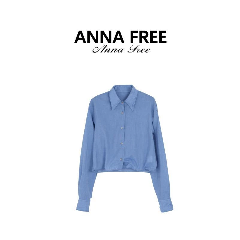 ANNA FREE 早秋新款长袖翻领塑形宽松百搭显瘦衬衫ZCD25694
