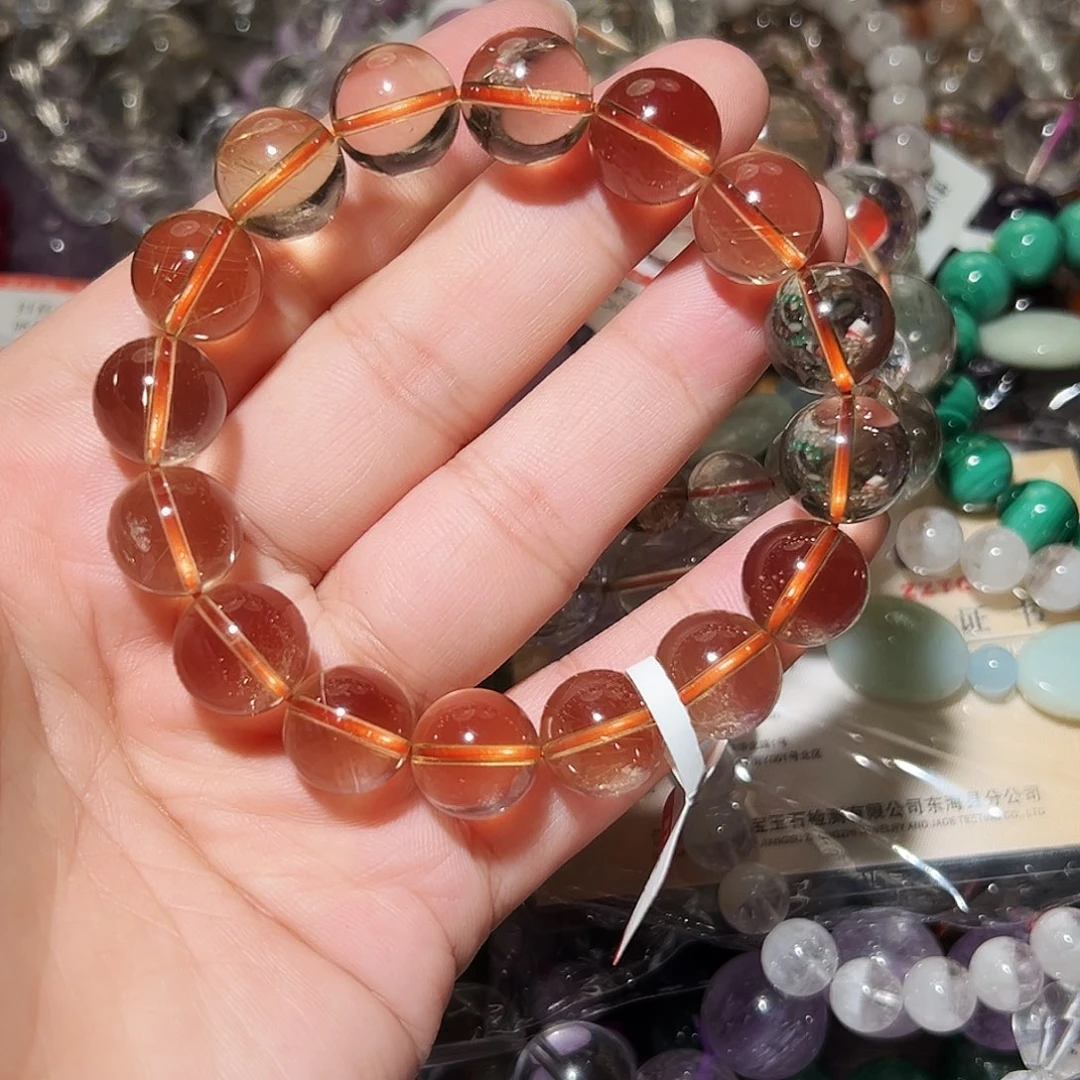水晶手链未镶嵌归*高货发晶12毫米